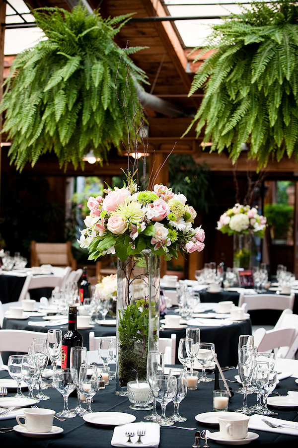 reception tabletops - real wedding photo by Seattle photographer Laurel McConnell